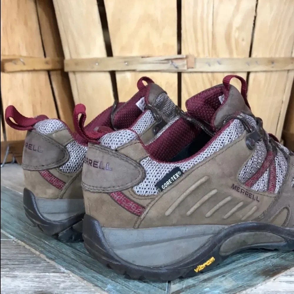 Merrell Siren Sport GTX Brown Leather Mesh Waterproof Hiking Shoes Womens Size 8
